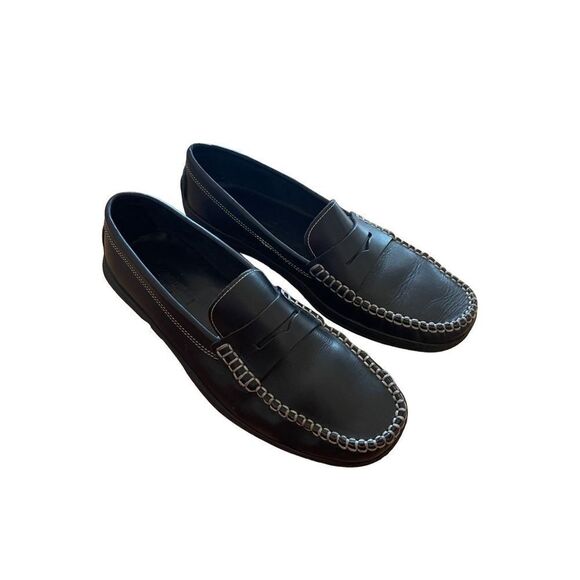 Dooney Bourke Mens Black Leather Slip On Car Penny Loafer Dress Shoes Size 9B - Picture 6 of 8
